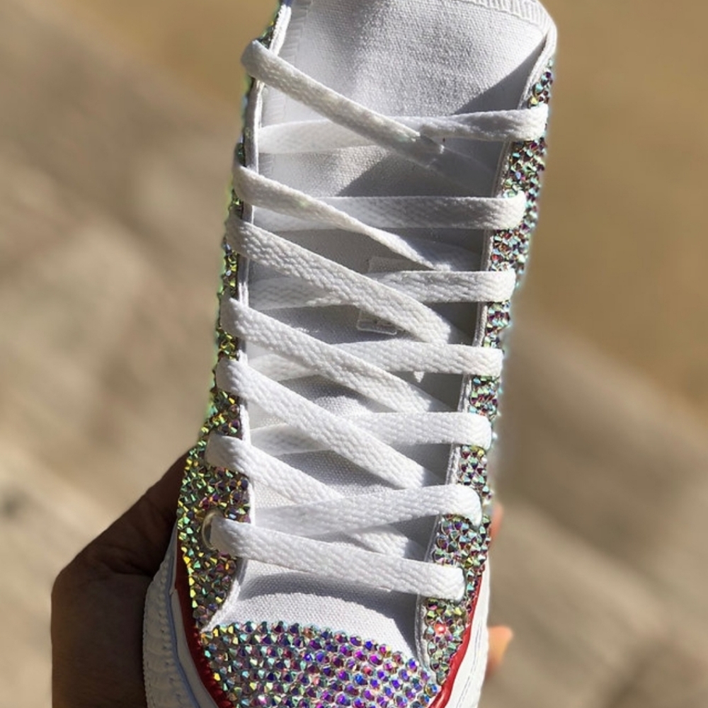 Bling Converse Shoes AB Rhinestones - Picture 6 of 12